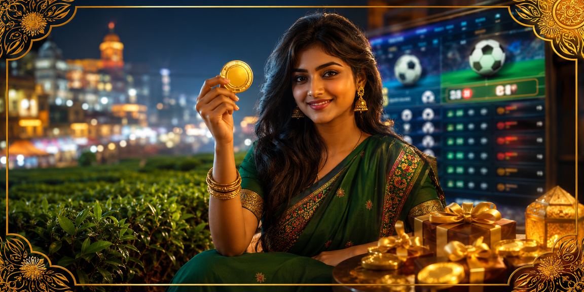 কুমিল্লার চা বাগানে একজন বেটিং গেম উপভোগ করছেন
